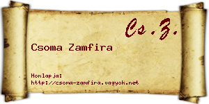 Csoma Zamfira névjegykártya
